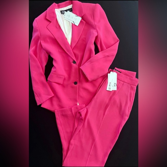 Zara Fuchsia Blazer and Pants Set